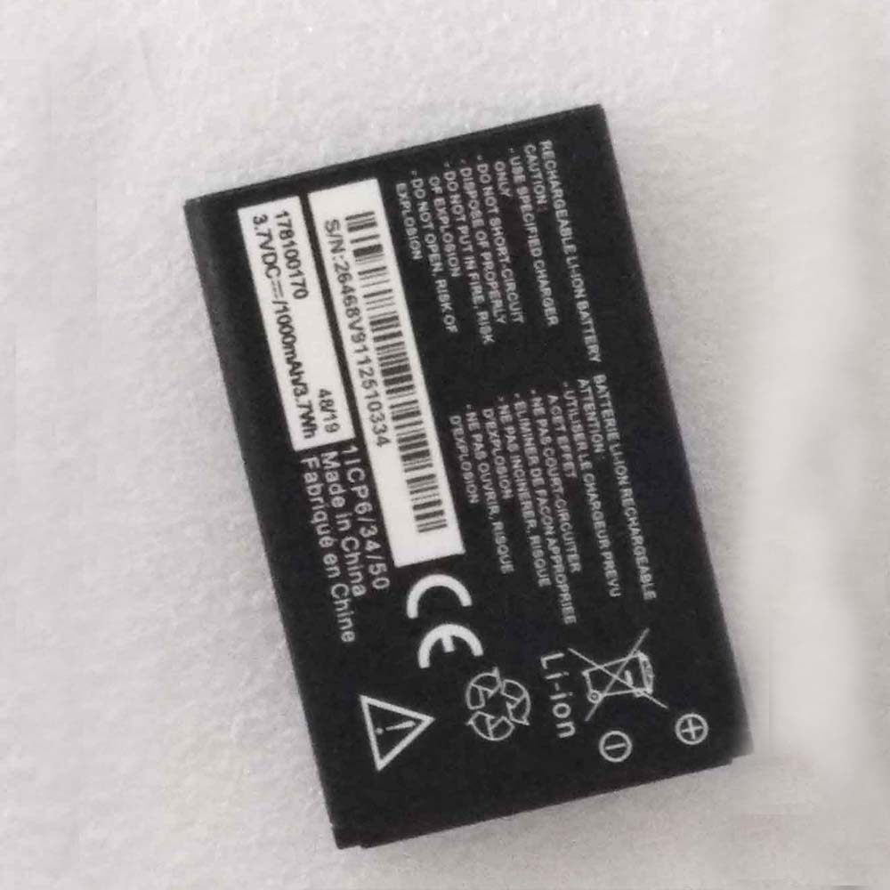 3.7V 4.3V 3.7Wh 1000mAh 178100170 Smartphone Battery for MobiWire 178100170