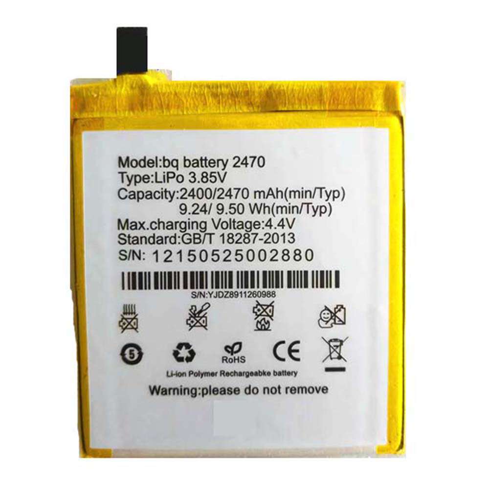 3.85V/4.4V 2400mAh/9.24WH BQ Aquaris M4.5/2470/A4.5 Replacement Battery