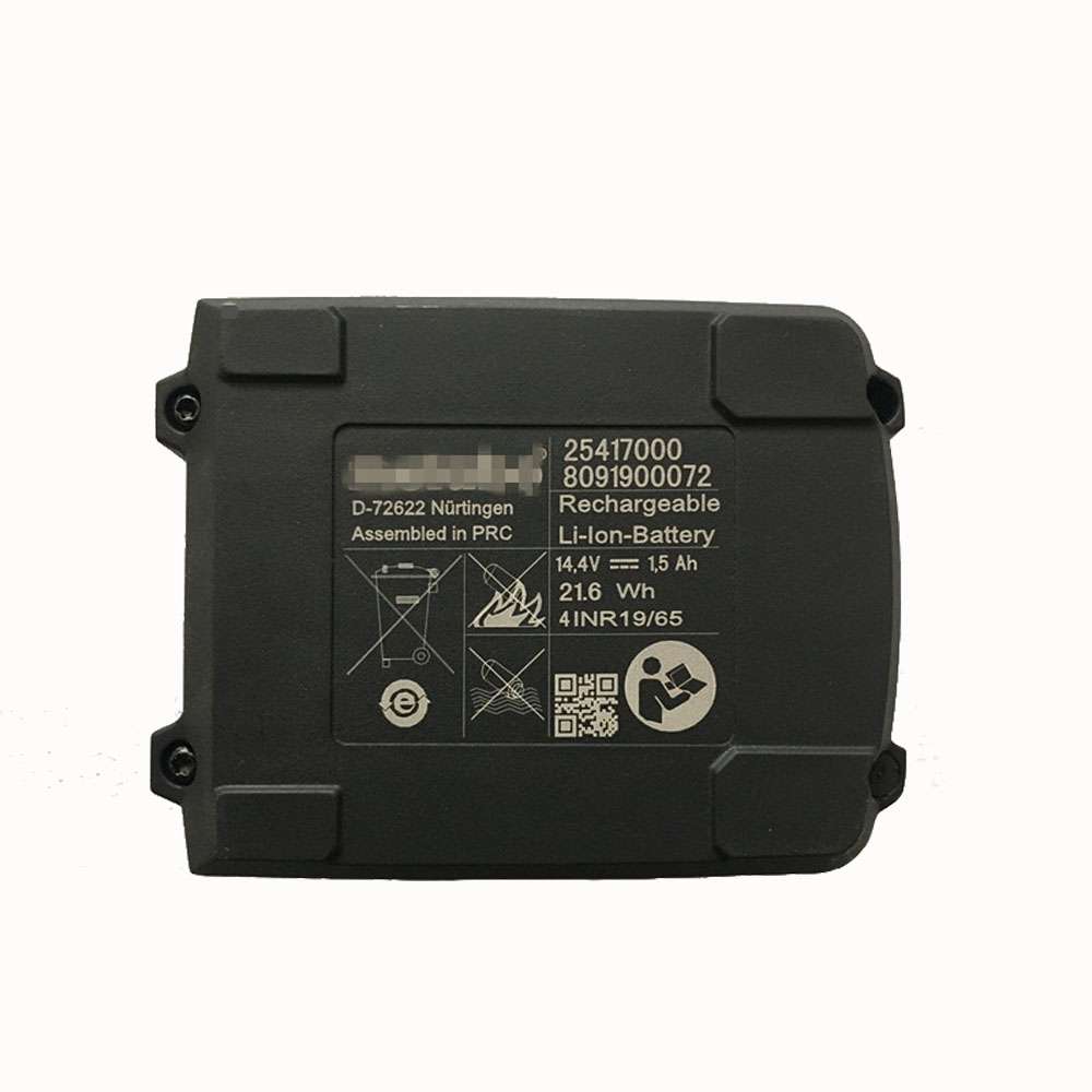 14.4V 1.5Ah/21.6Wh 25417000 Power Tool Battery for Metabo 25417000 8091900072