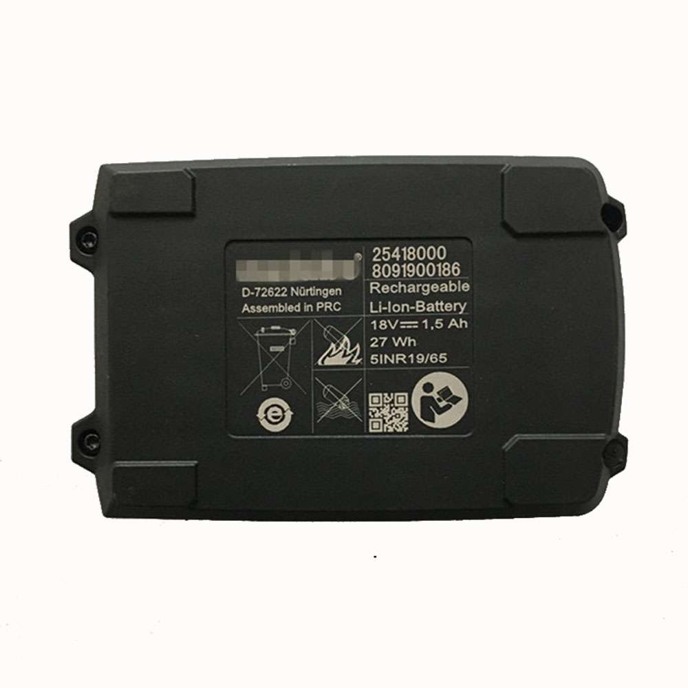 18V 1.5AH/27WH 25418000 Power Tool Battery for Metabo 25418000 8091900072