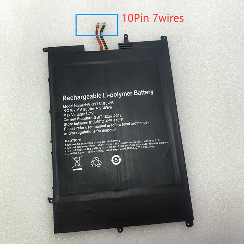 7.6V 5000mAh NV-3178185-2S Laptop Battery for Gateway GWTN141-1BL