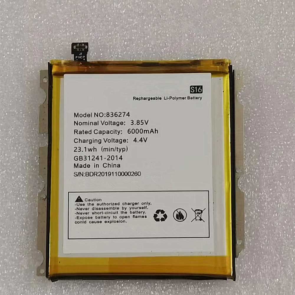 3.85V 6000 mAh/23.1Wh S16 Smartphone Battery for Conquest S16
