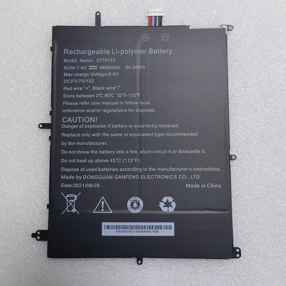 7.4V 4600mAh 2775152 Laptop Battery for Jumper X4