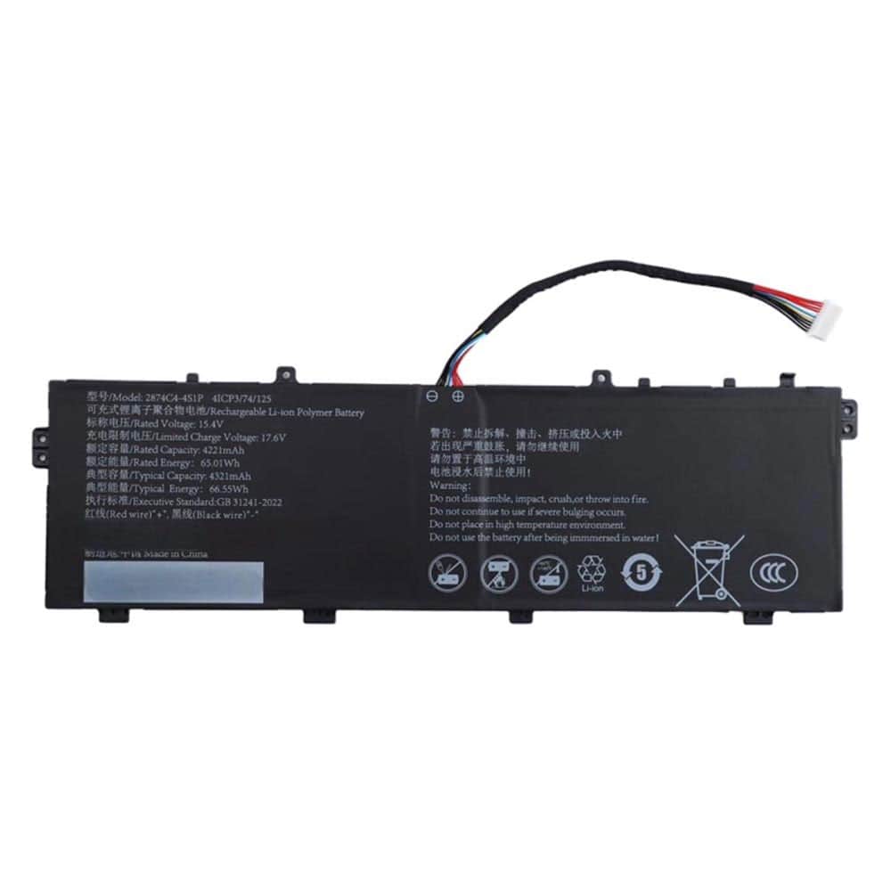 15.4V 4321mAh 2874C4-4S1P Laptop Battery for MACHENIKE L15 Air