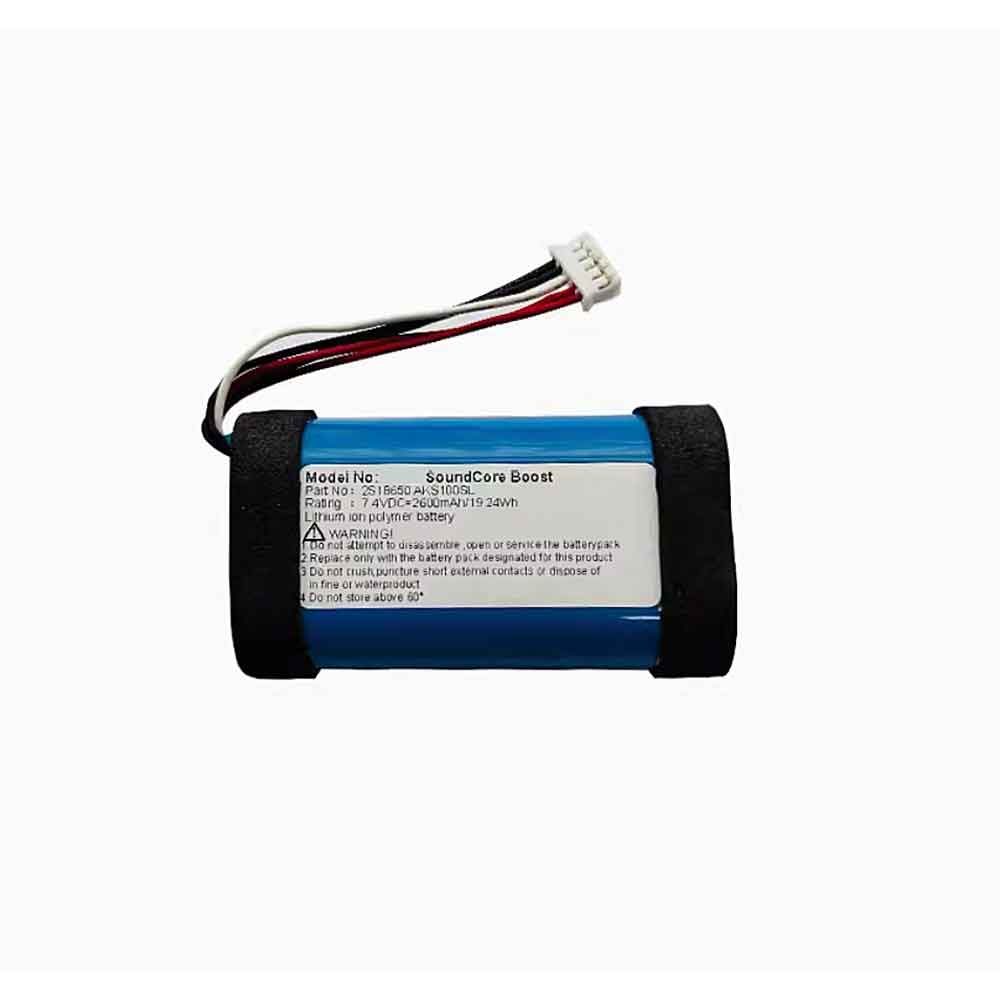 7.4V 2600mAh 2S18650 Bluetooth Speakers Battery for Anker SoundCore Boost