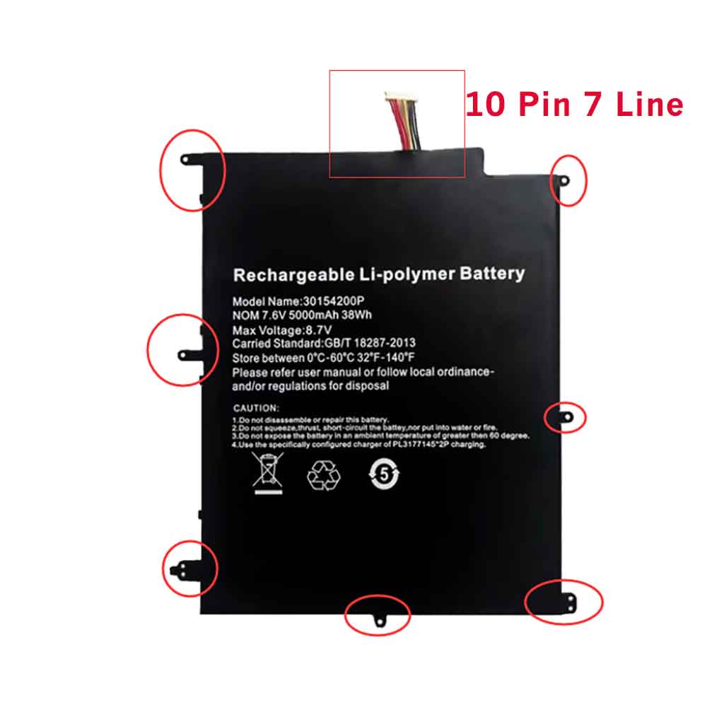 7.6V 5000mAh 30154200P Laptop Battery for Teclast 30154200P