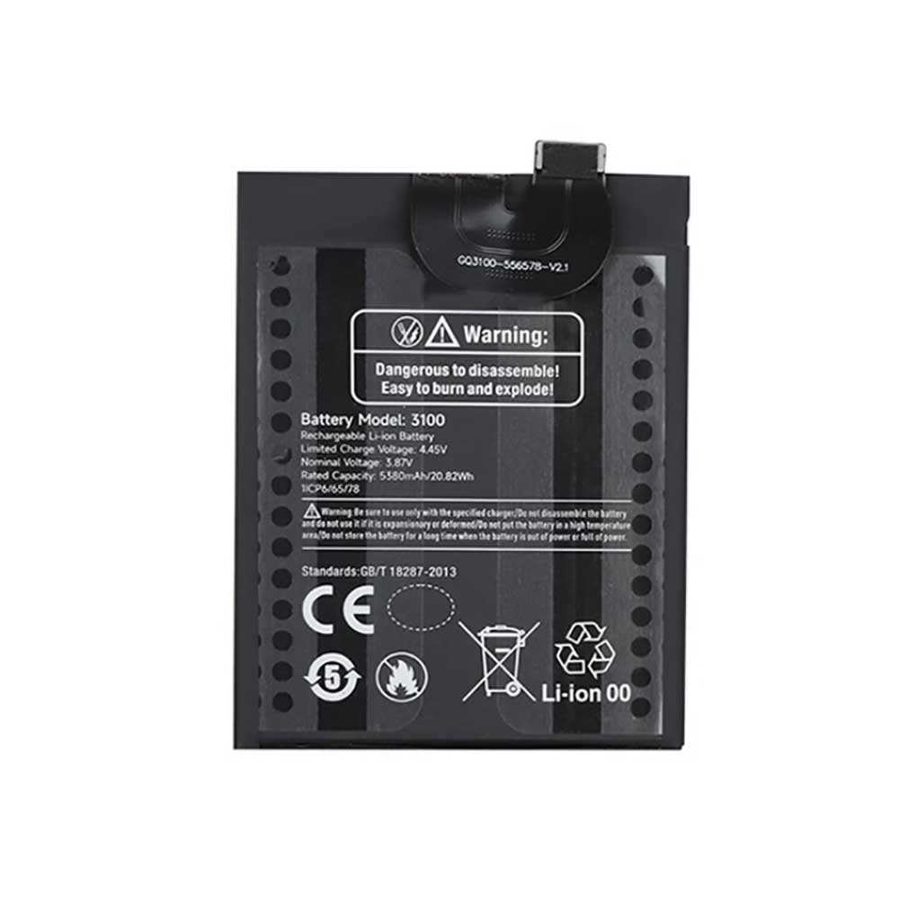 3.87V 5380mAh/20.82Wh 3100 Smartphone Battery for Ulefone Armor 17