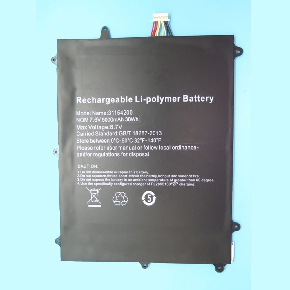 7.6V 5000mAh/38Wh 31154200 Tablet Battery for Teclast F6 Pro