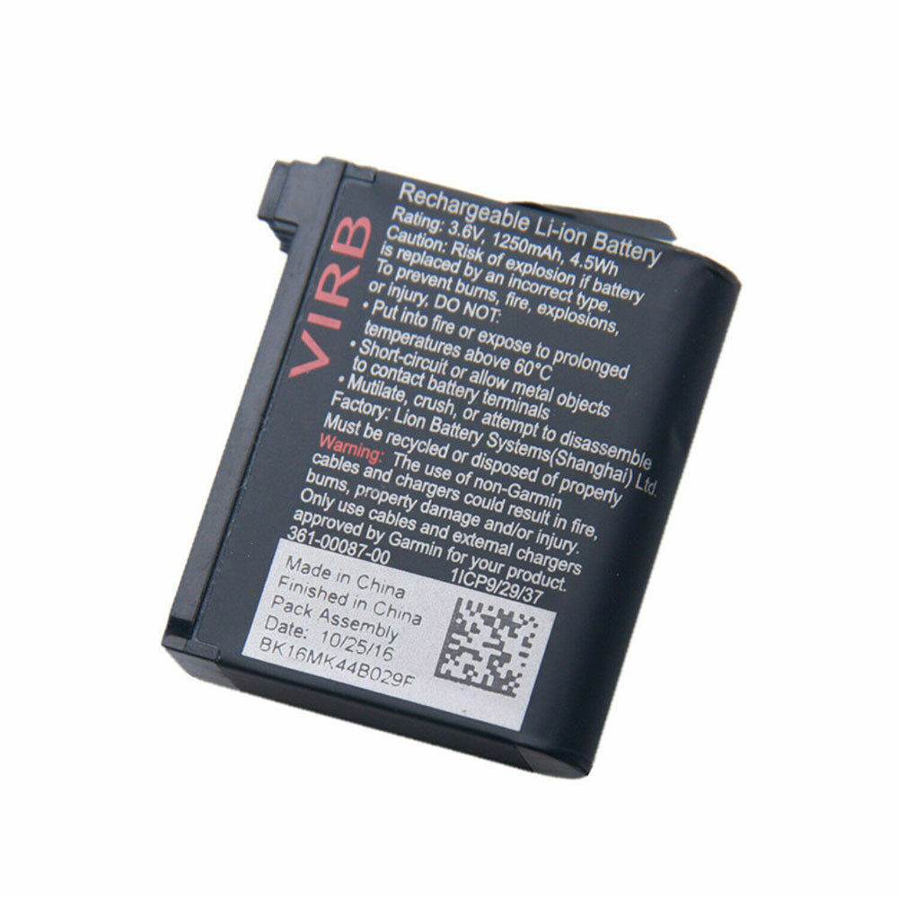 3.6V 1250mAh/4.5WH 361-00087-00 Camera Battery for Garmin VIRB Ultra 30