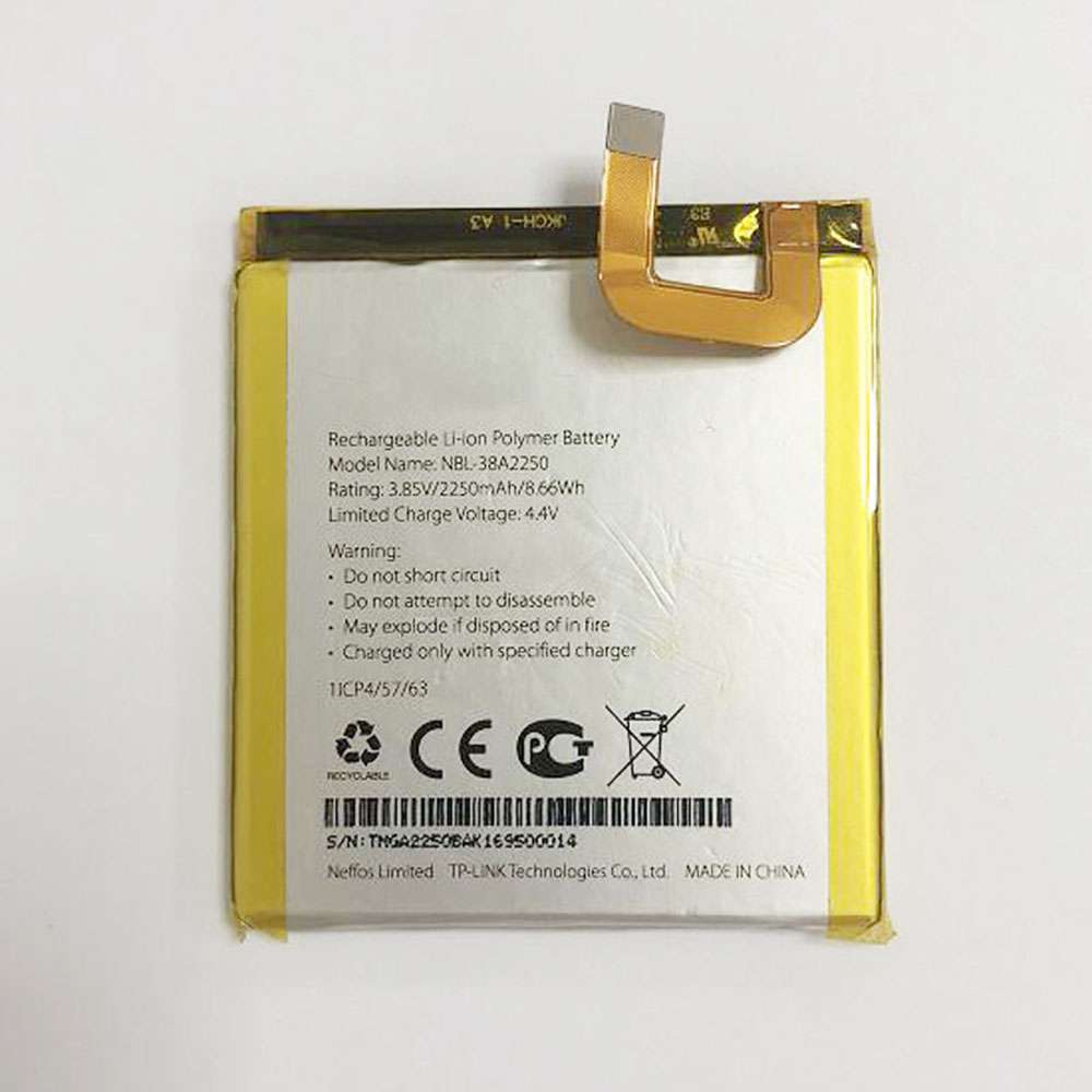 3.85V/4.4V 2250mAh/8.66WH TP-Link NEFFOS X1 TP902A TP902C Replacement Battery