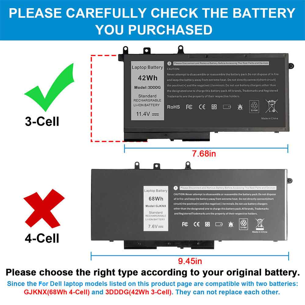 Dell Latitude 5480 5580 5280 5490 5491 5580 5590 5591 battery