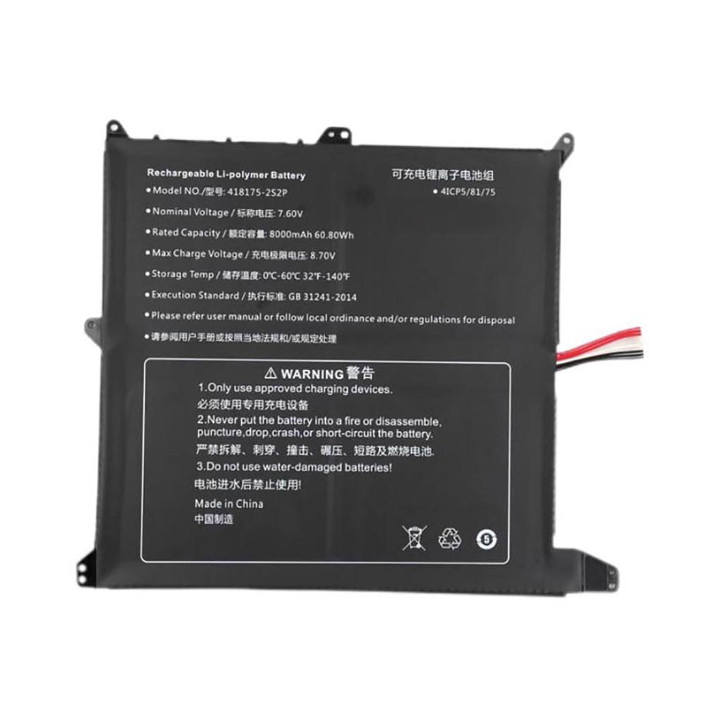 7.6V 8000mAh/60.8Wh 418175-2S2P Laptop Battery for Alldocube GT Book13