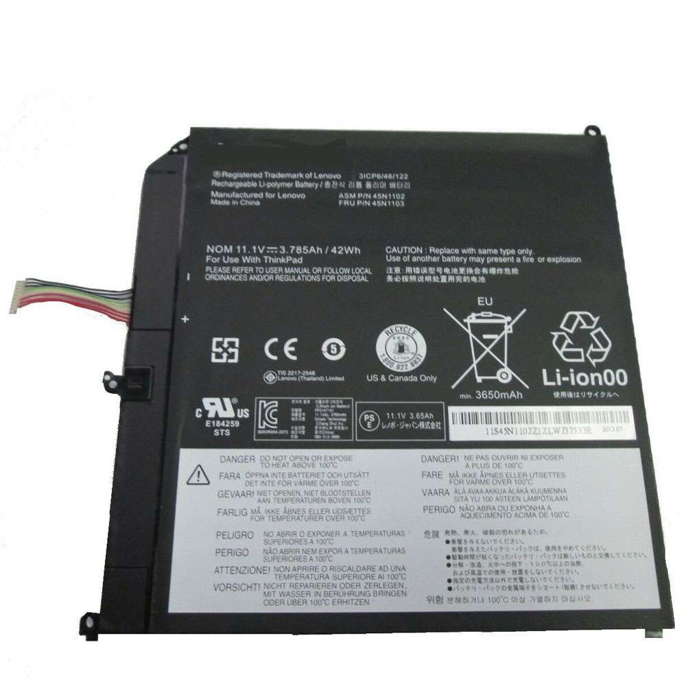 11.1V 3785mAh/42WH 45N1102 Tablet Battery for Lenovo ThinkPad Helix Series 3ICP6/46/122