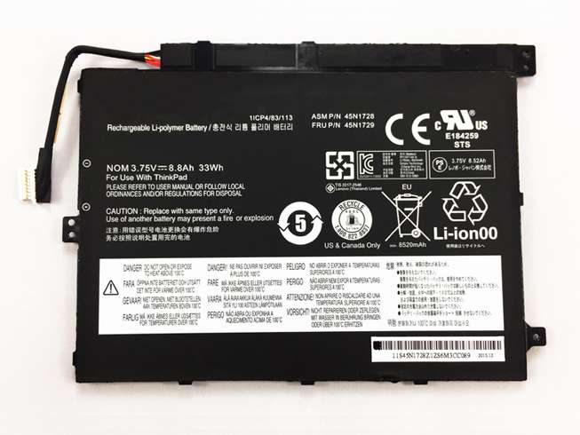 3.75V 33Wh Lenovo ThinkPad Tablet 10 Replacement Battery