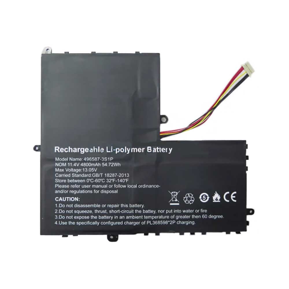 11.4V 4800mAh/54.72Wh 496587-3S1P Laptop Battery for Bmax Maxbook X14 Pro