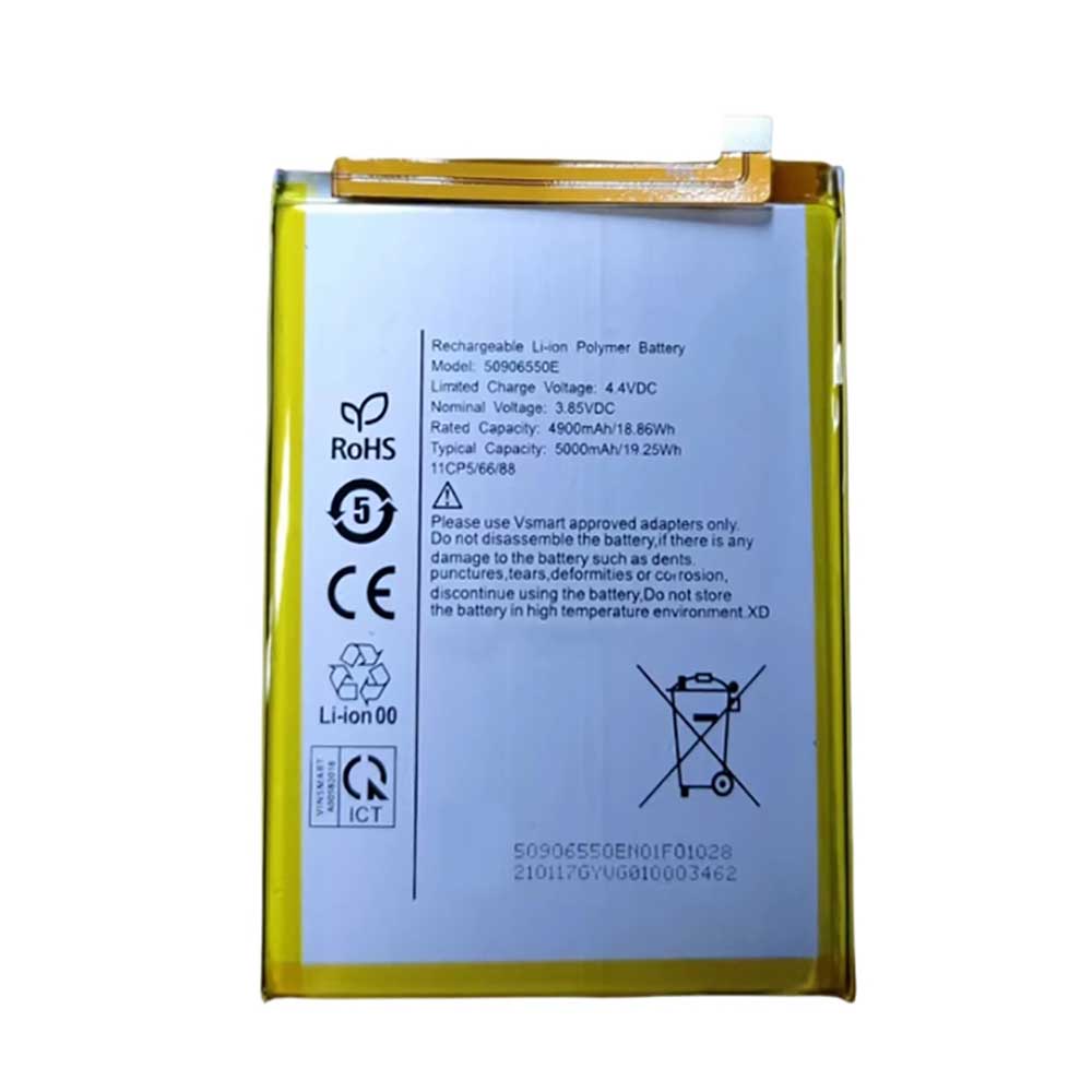 3.85V 5000mAh 50906550E Smartphone Battery for Vsmart Star 5