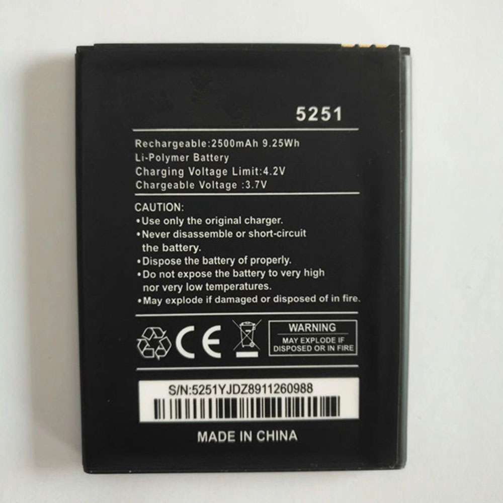 3.7V/4.35V 2500mah/9.25WH Wiko 5251 Wiko Pulp 3 G 4 G Wiko Robby Replacement Battery