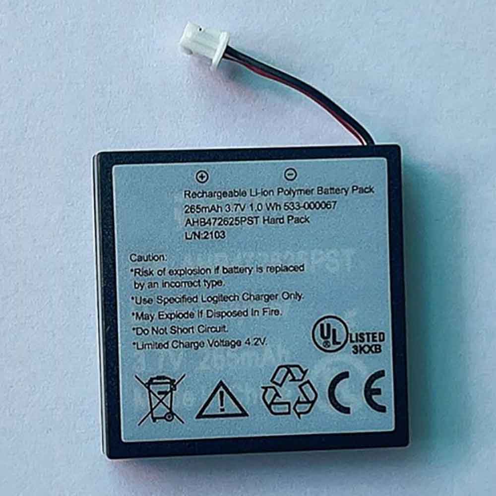 3.7V 265mAh 533-000067 Bluetooth Speakers Battery for Logitech H800 AHB472625PST