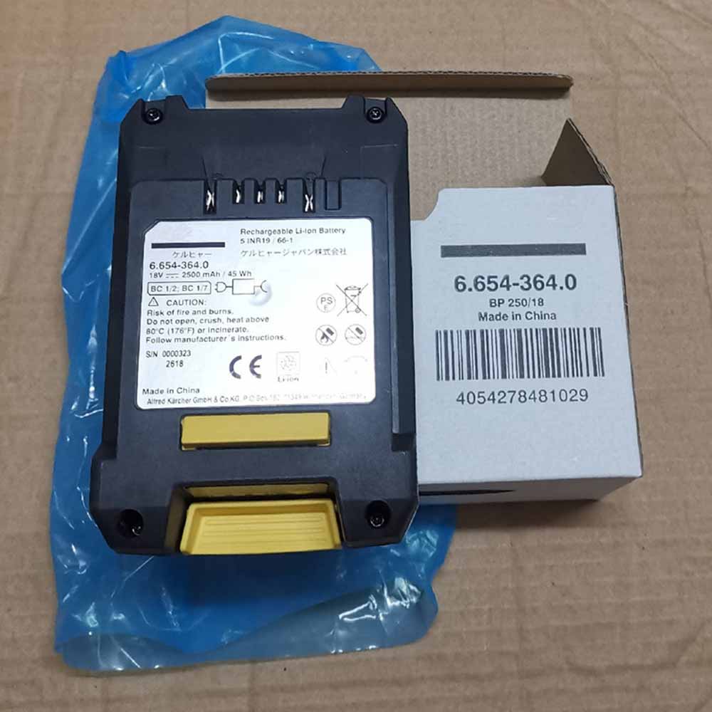 18V 2500mAh/45Wh Karcher 6.654-364.0 BP250/18 Replacement Battery