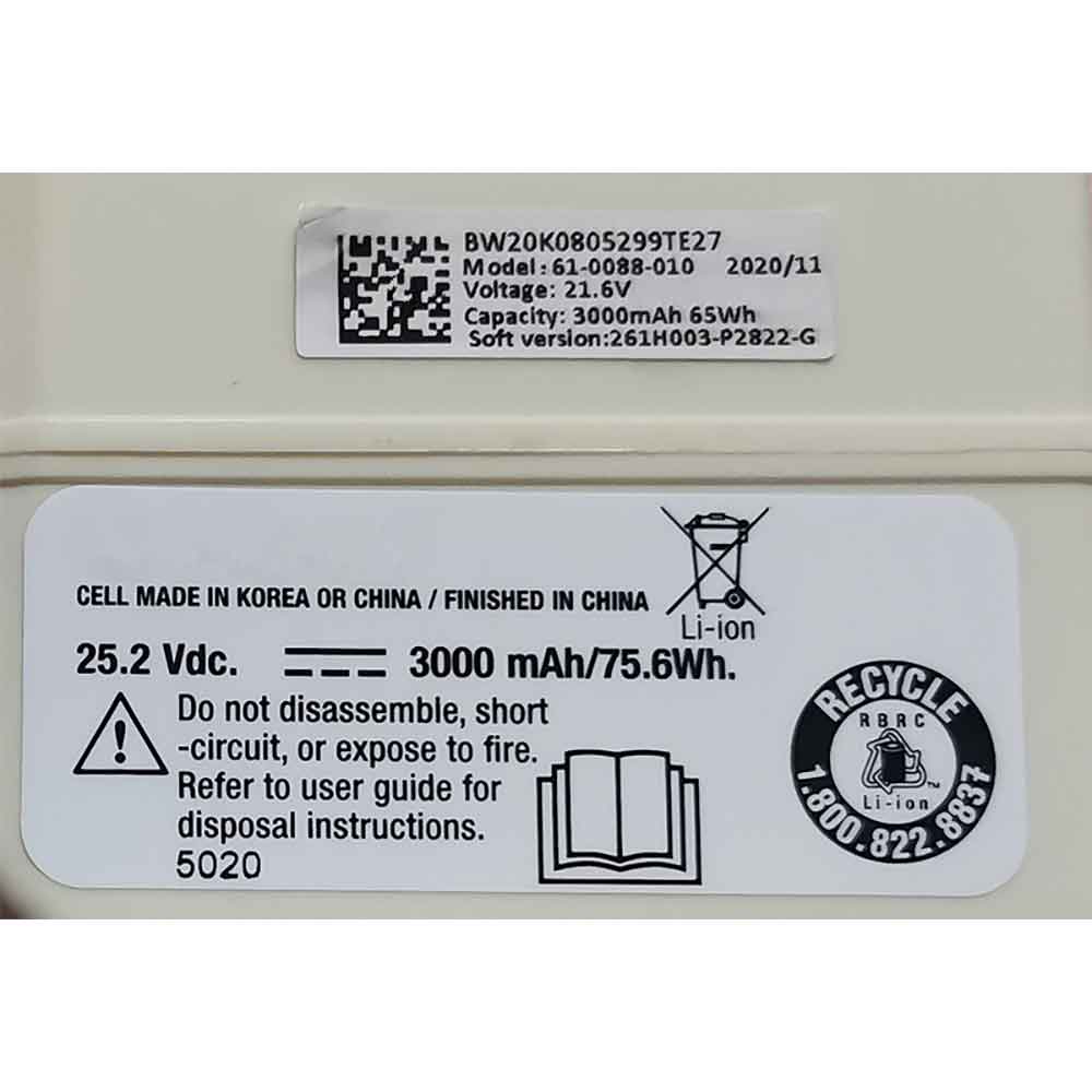 Bissell 261H003-P2822-G battery