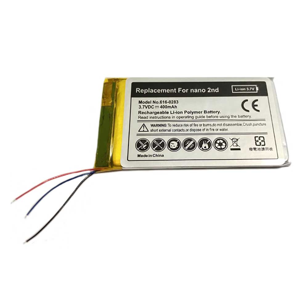 3.7V 400mAh 616-0283 MP3 Audio Player Battery for Apple iPod Nano 2nd