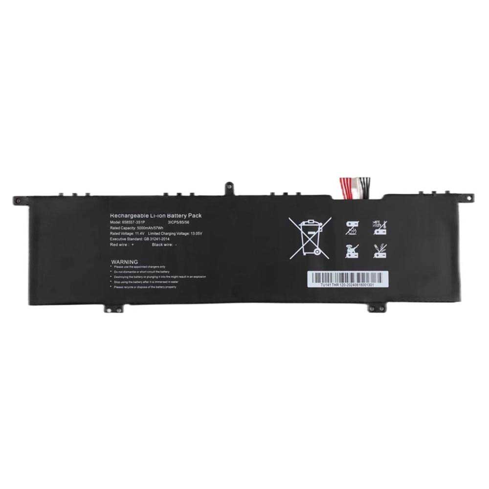 11.4V 5000mAh 658557-3S1P Laptop Battery for Rtdpart U658557PV-3S1P