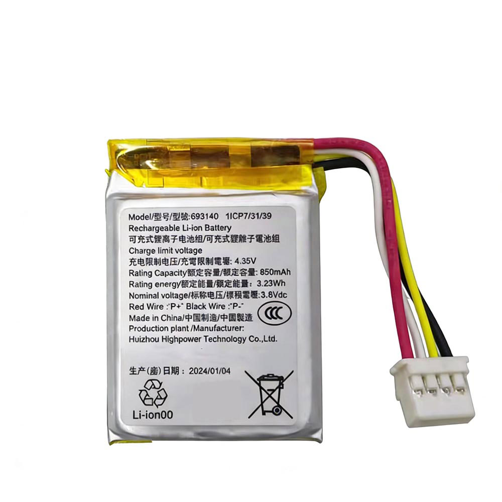 3.8V 850mAh 693140 Bluetooth Speakers Battery for JBL GO 4