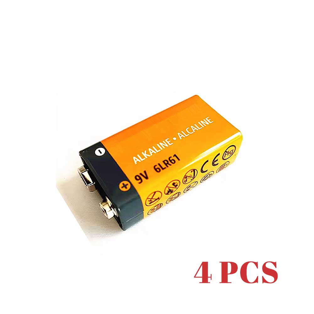 9V  6LR61 Electronic Batteries for Amazon Basics 4-PACK 9 Volt Alkaline Everyday Smoke Detectors