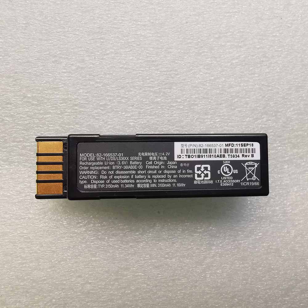 3.6V 3150mAh 82-166537-01 Barcode Scanners Battery for Zebra BTRY-36IAB0E-00 LS3600 LI3678 LS3678