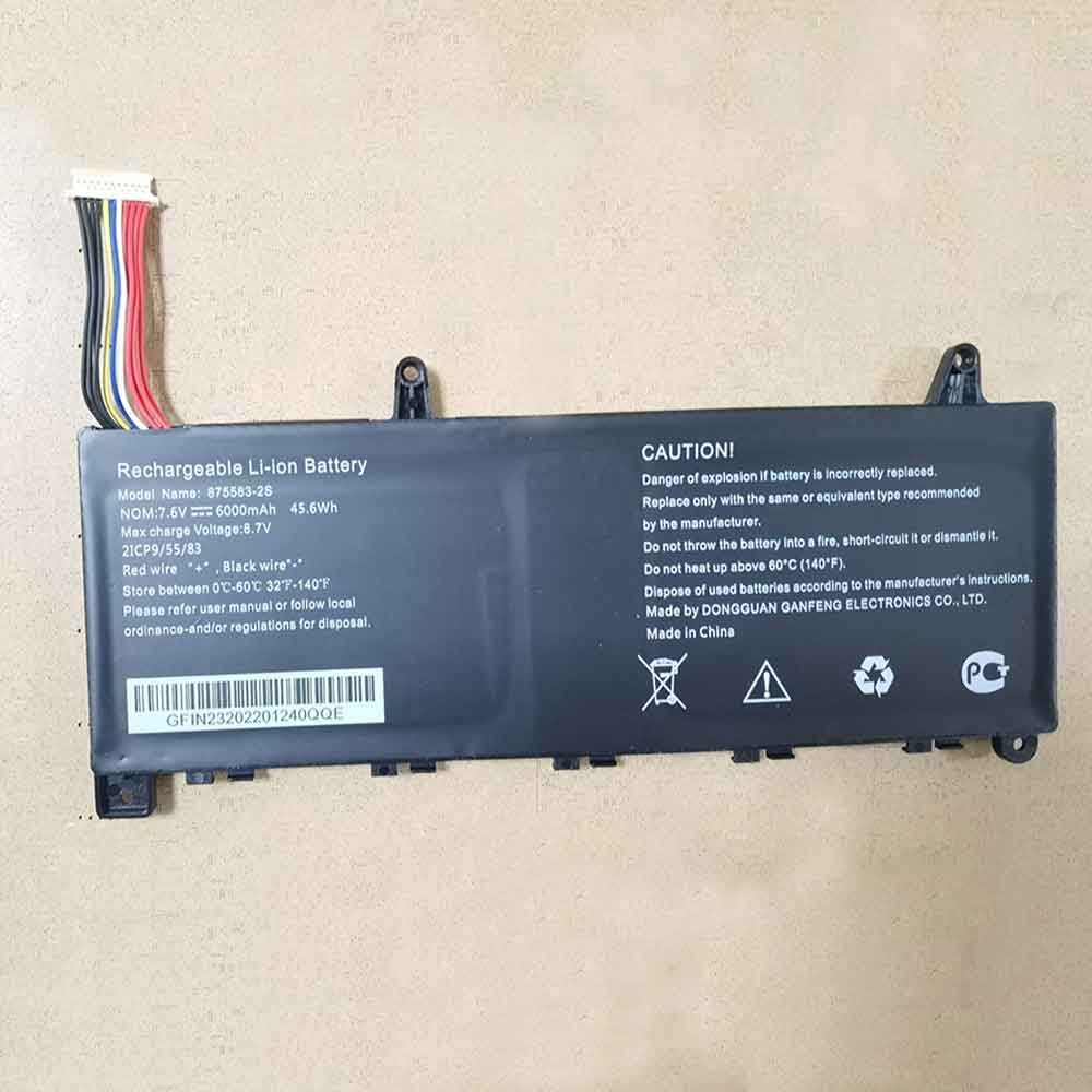 7.6V 6000mAh 875583-2S Laptop Battery for Rtdpart 875583-2S 875583