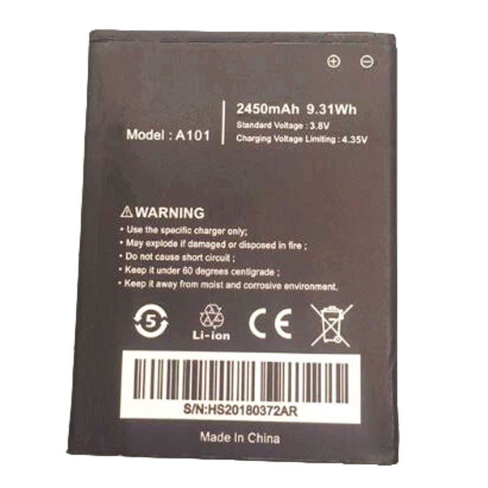 3.8V/4.35V 2450mAh/9.31WH A101 Smartphone Battery for Uhans A101 A101s