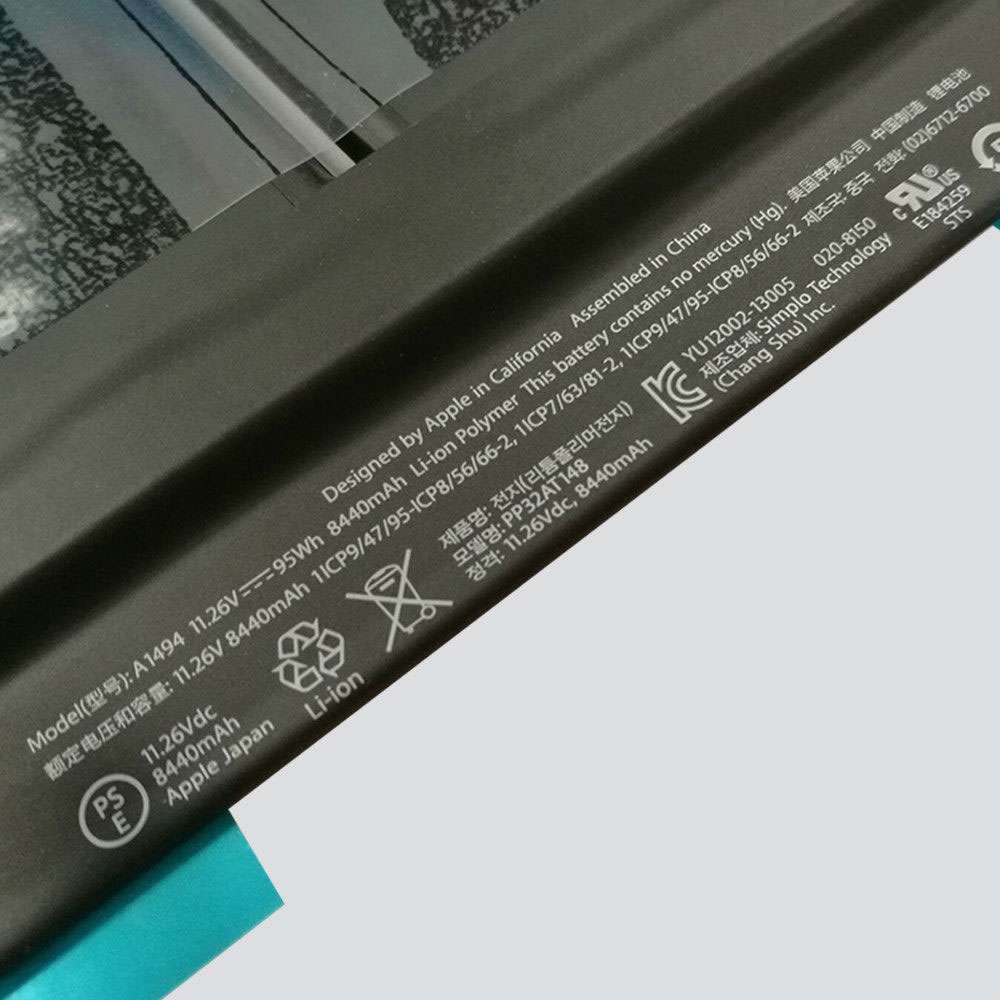 Apple MacBook Pro 15" Retina A1398 (Late 2013 mid2014) battery