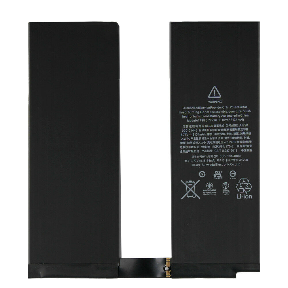 3.77V/4.35V 8134mAh/30.8WH A1798 Laptop Battery for Apple iPad Pro 10.5 iPad Air3