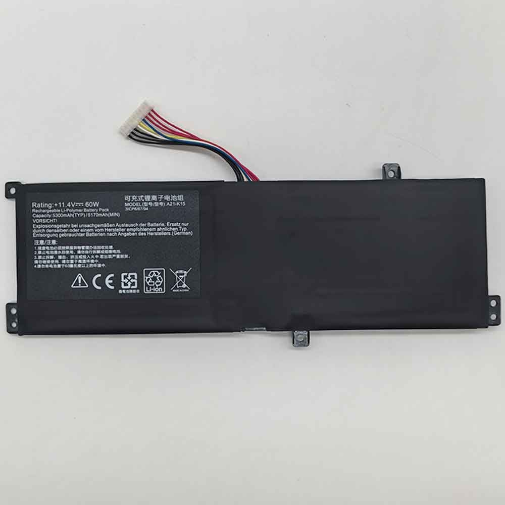 11.4V 53000mAh A21-K15 Laptop Battery for Machenike F117-V F117-VA F117-VB F117-VD F117-VR26 F117-VG65T