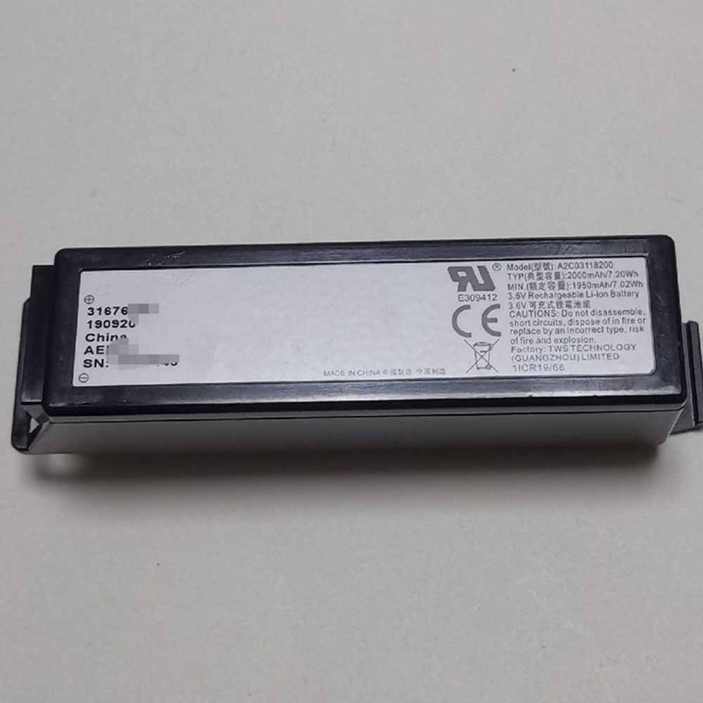 3.6V 2000mAh/7.2Wh Volvo A2C03118200 Replacement Battery