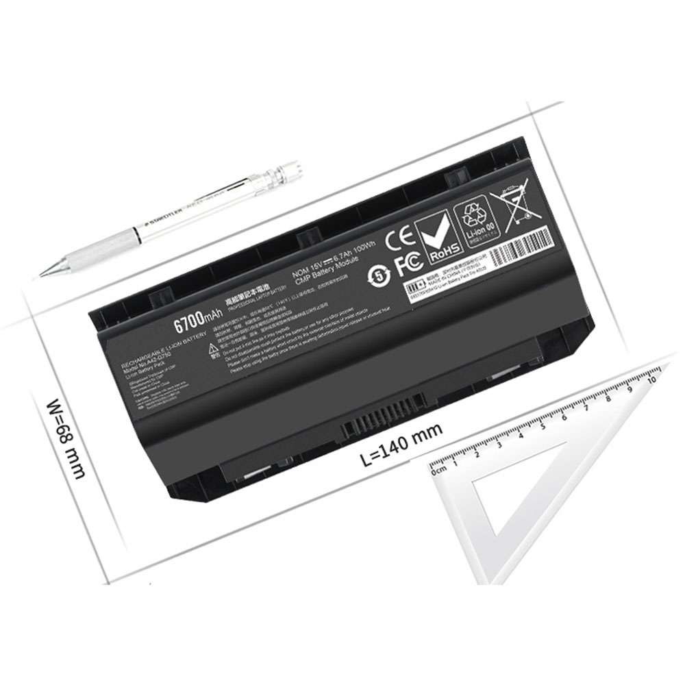 15V 6700Mah/100WH(Full capacity 6700mAh original imported batteries original design) A42-G750 Laptop Battery for ASUS ROG G750 G750J G750JH G750JM G750JS G750JW