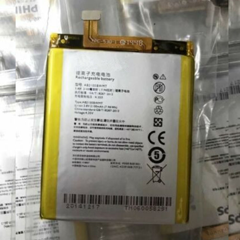 3.8V/4.35V 2100mAh/7.98WH AB2100BWMT Smartphone Battery for Philips S356T
