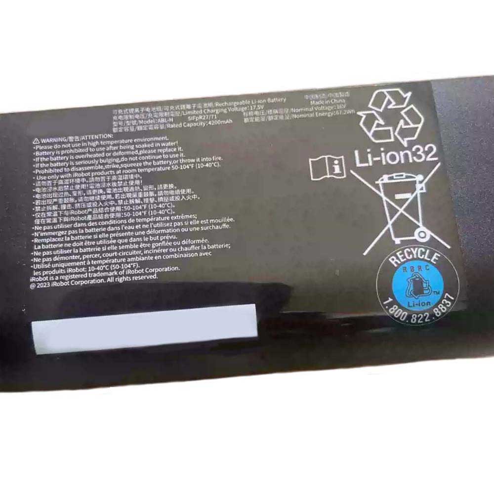 16V 4200mAh ABL-H Vacuum Robot Battery for iRobot Roomba Combo 10 Max Combo j9+ j9 90 Hours