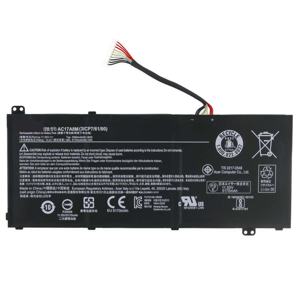11.55V/13.2V 5170mAh/59.1WH Acer Spin 3 SP314-51 14 Replacement Battery