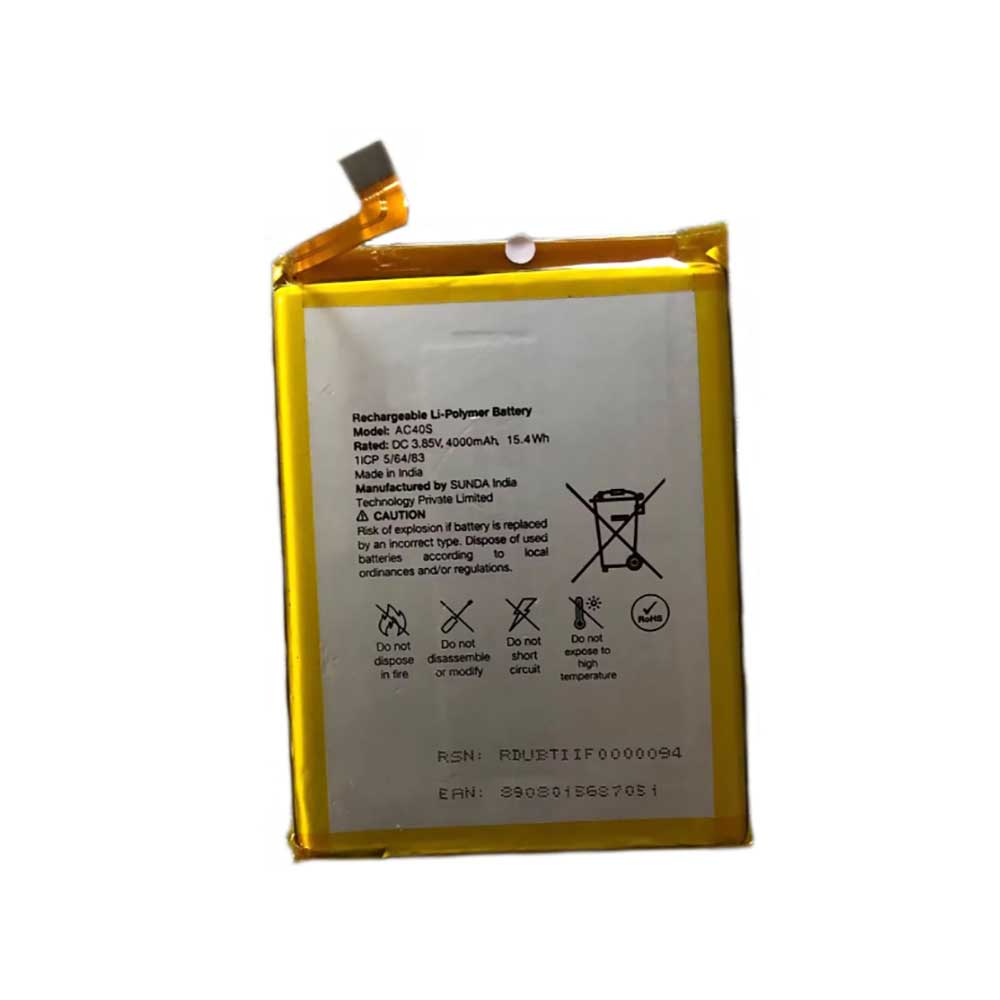 3.85V 4000mAh/15.4Wh AC40S Smartphone Battery for LYF AC40S