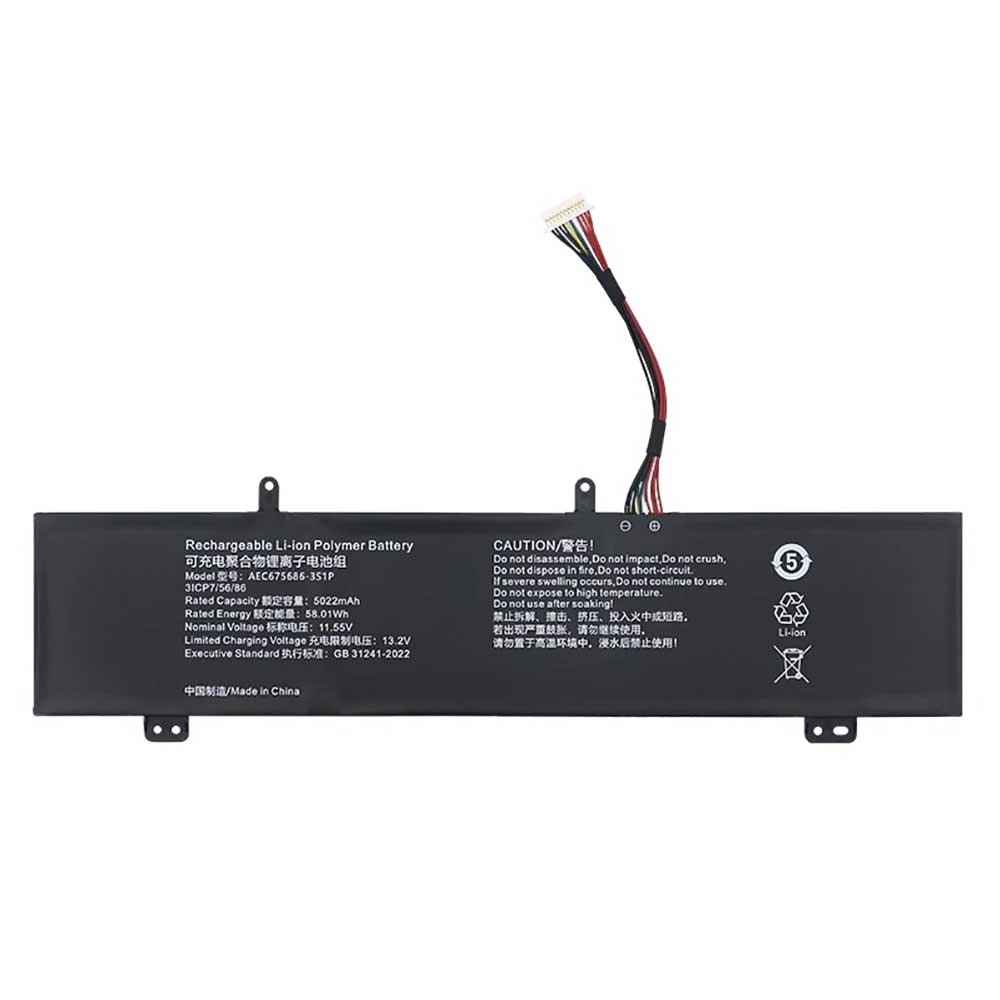 11.55V 5022mAh AEC675686-3S1P Laptop Battery for Schenker VIA 14 Pro (M24) Performance 54W Mechrevo 14-7