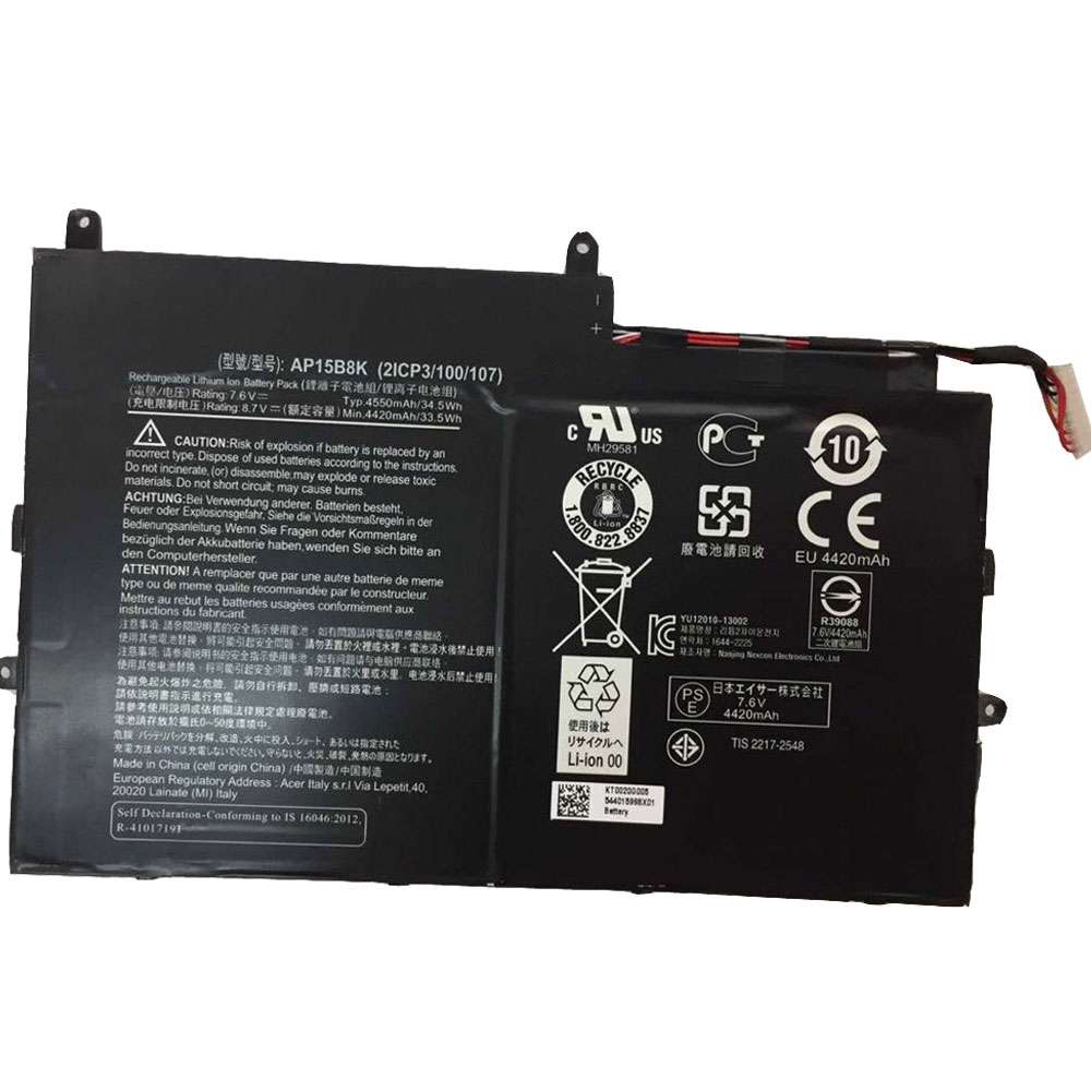 7.6V 4550Wh/34.5Wh AP15B8K Laptop Battery for Acer Aspire Switch 11 SW5-173 SW5-173P series