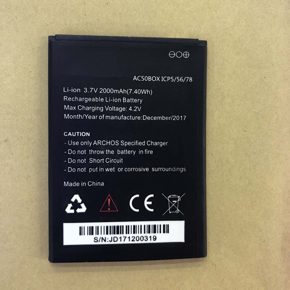 3.7V/4.2V 2000mAh/7.4WH AC50BOX Smartphone Battery for Archos AC50BOX