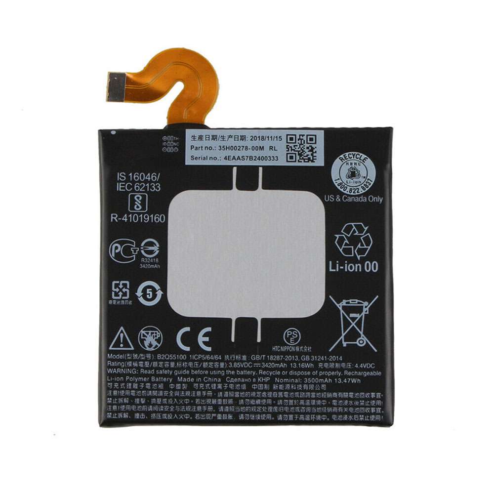 3.85V/4.4V 3420mAh/13.16WH B2Q55100 Smartphone Battery for HTC U12+ 2Q5530