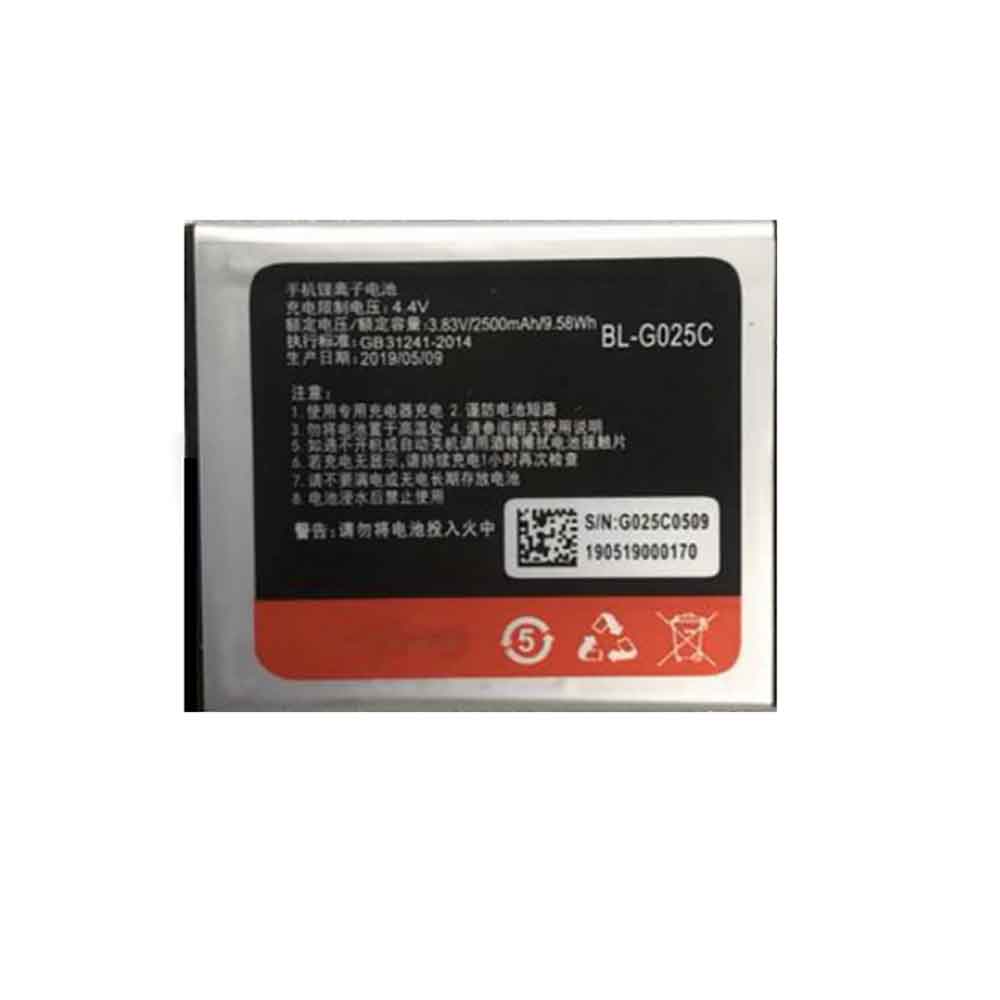 3.83V 2500mAh BL-G025C Smartphone Battery for Gionee W900S