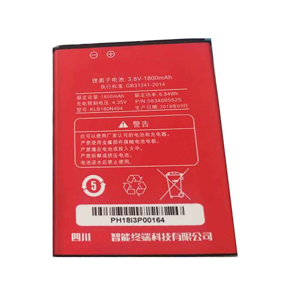 3.8V 1800mAh KLB180N404 Smartphone Battery for Konka 419