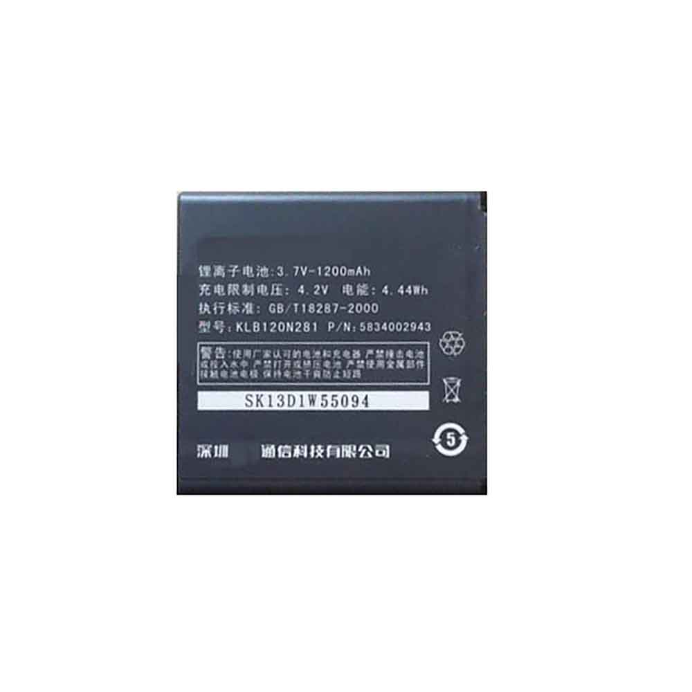 3.7V 1200mAh KLB120N281 Smartphone Battery for Konka v915