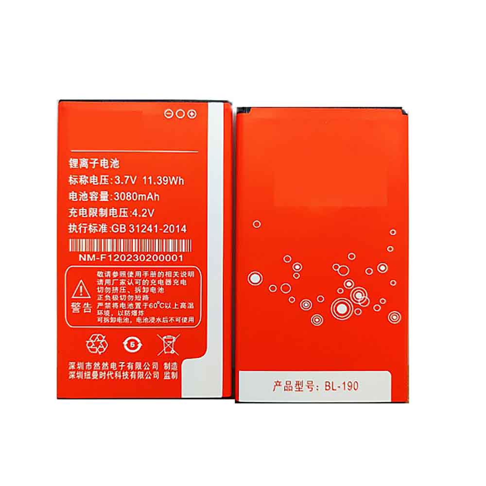 3.7V 3080mAh BL-190 Tablet Battery for Newsmy F11