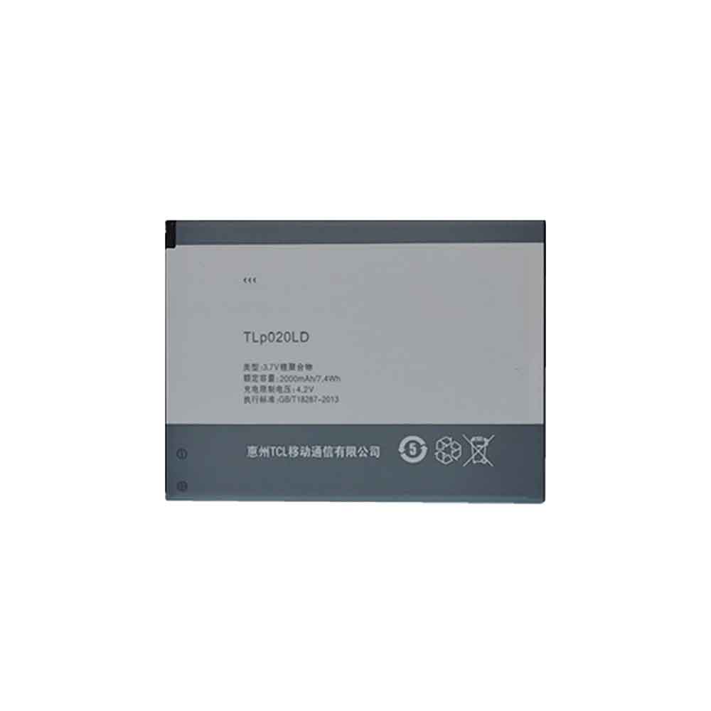 3.7V 2000mAh TLp020LD Smartphone Battery for TCL P308L P318L P307L P586L P589L P606L
