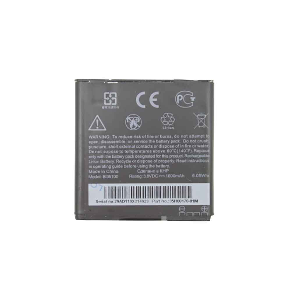 3.8V 1600mAh BI39100 Smartphone Battery for HTC BI39100